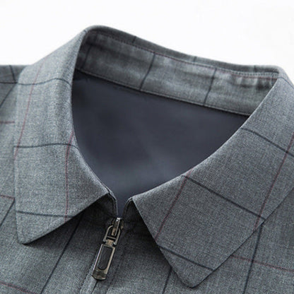 Architectural Check Collar Jacket