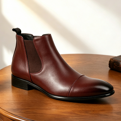 Oxblood Cap-Toe Chelsea Boots