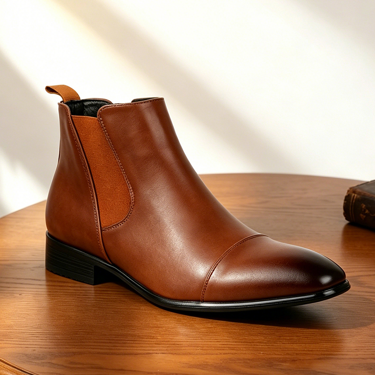 Oxblood Cap-Toe Chelsea Boots