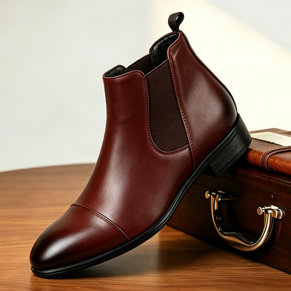 Oxblood Cap-Toe Chelsea Boots