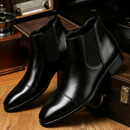 Oxblood Cap-Toe Chelsea Boots