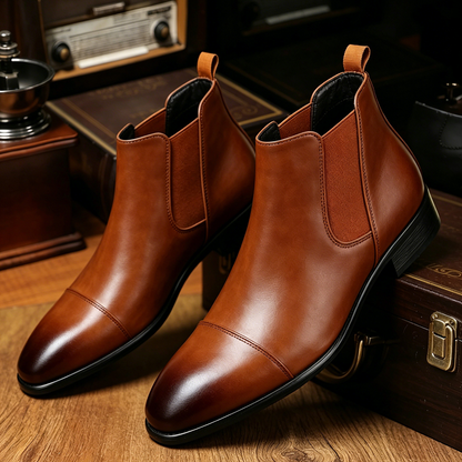 Oxblood Cap-Toe Chelsea Boots