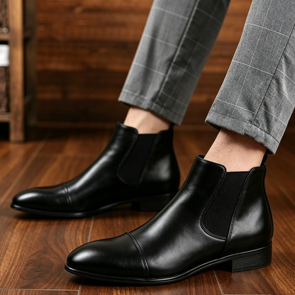 Oxblood Cap-Toe Chelsea Boots