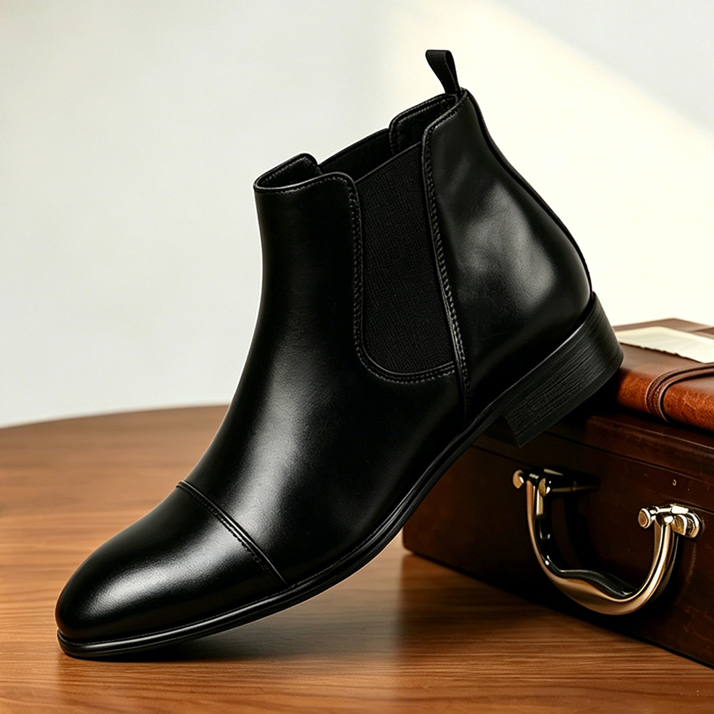 Oxblood Cap-Toe Chelsea Boots