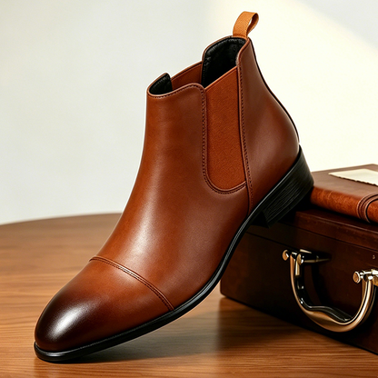 Oxblood Cap-Toe Chelsea Boots