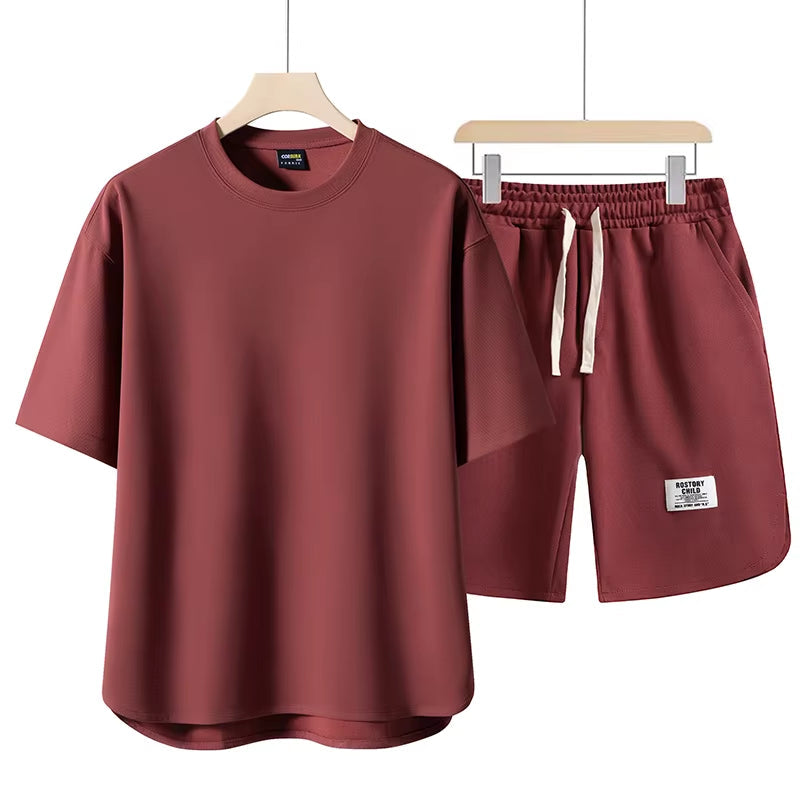 Tonal Noir Oversized Tee & Short Set