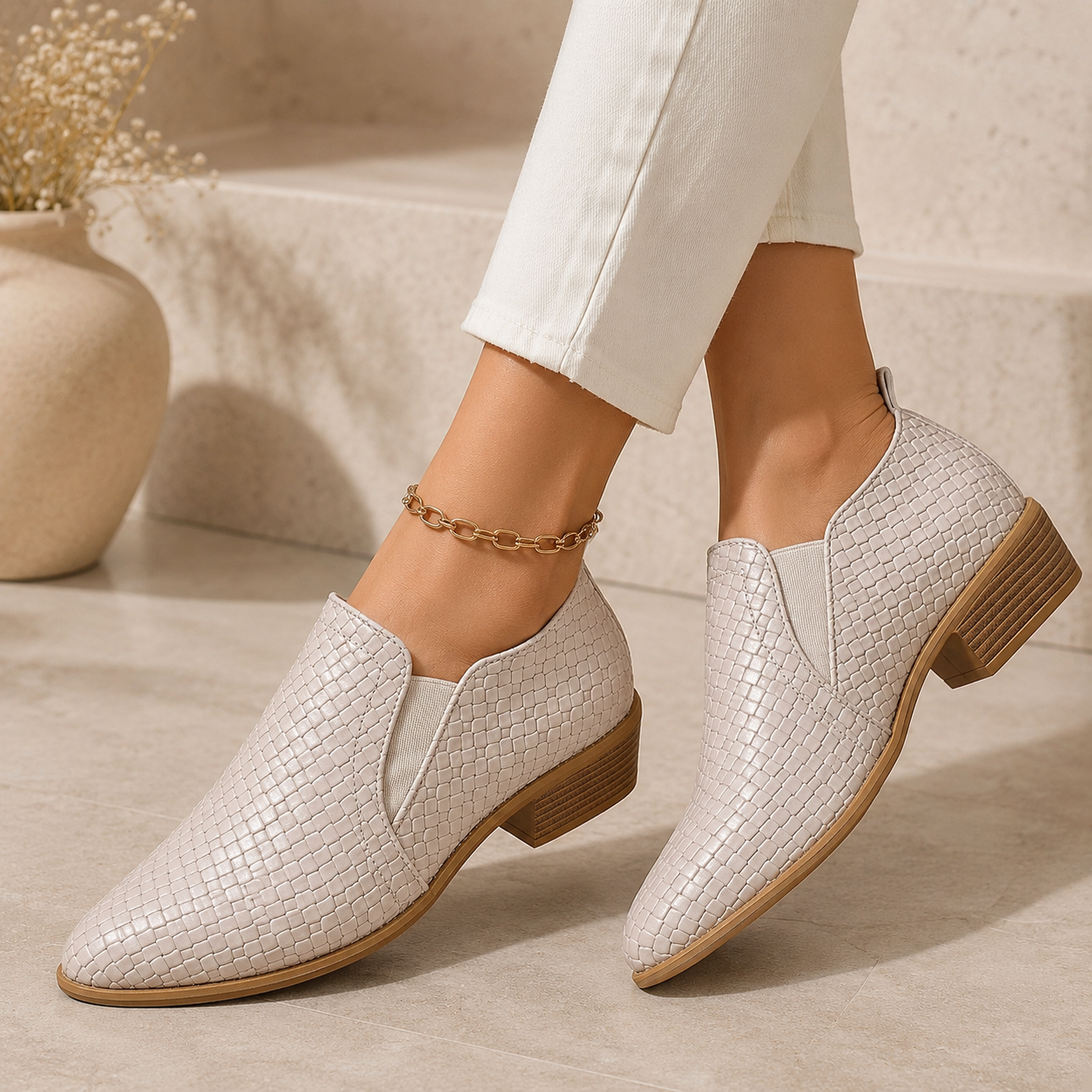 Bellamy Woven Gusset Flats