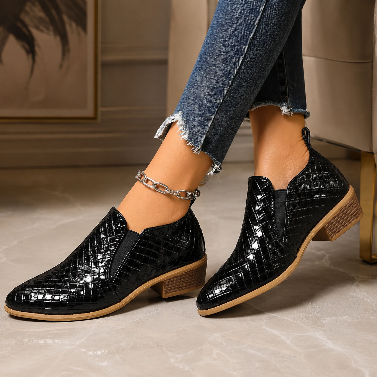 Bellamy Woven Gusset Flats