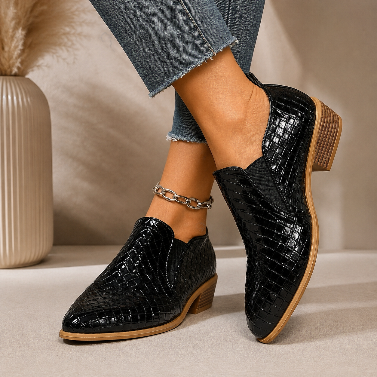 Bellamy Woven Gusset Flats