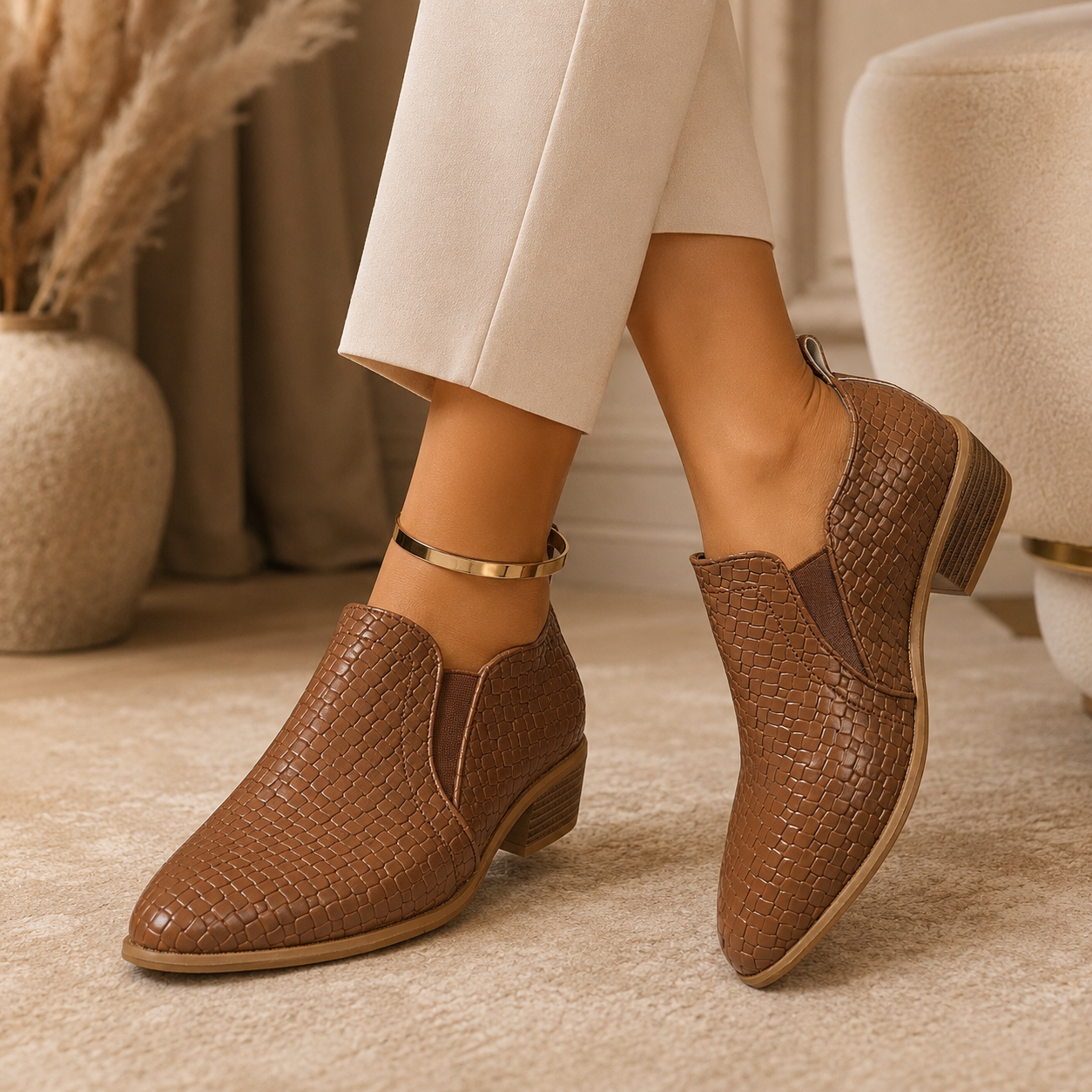 Bellamy Woven Gusset Flats
