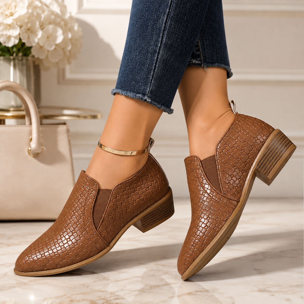 Bellamy Woven Gusset Flats