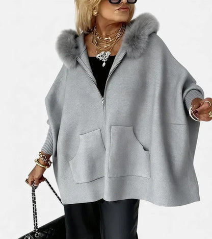 The Cashmere Hooded Cape Cardigan