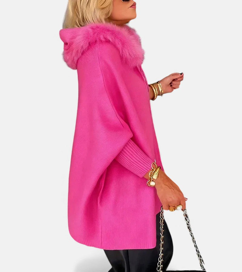 The Cashmere Hooded Cape Cardigan