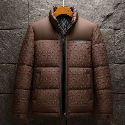 Signature-Embossed Puffer Jacket