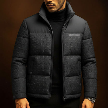 Signature-Embossed Puffer Jacket