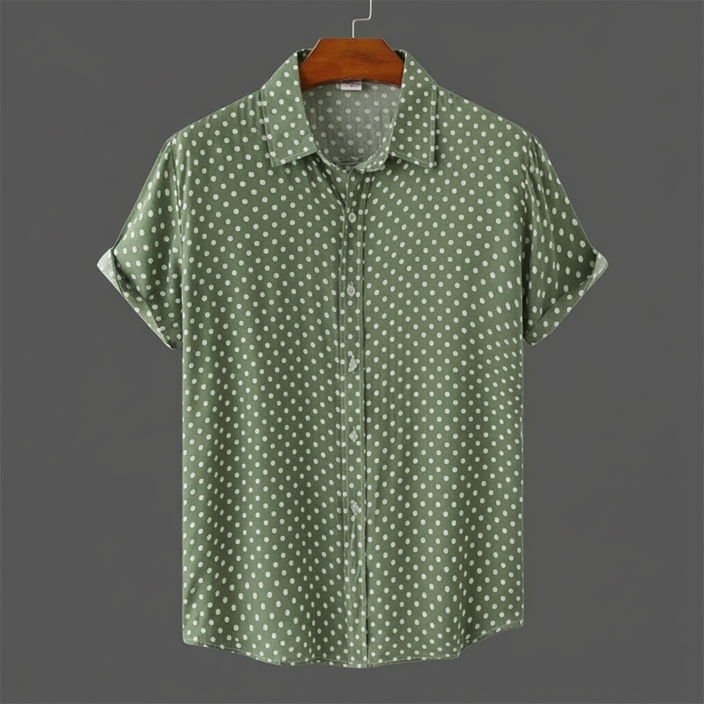 Short-Sleeve Polka Dot Shirt