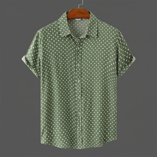 Short-Sleeve Polka Dot Shirt