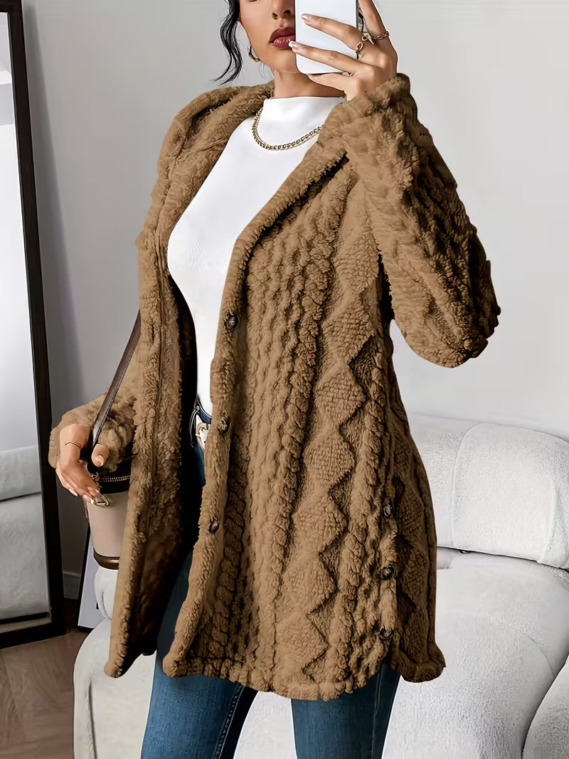 Cloudweight Cable-Knit Fleece Cardigan