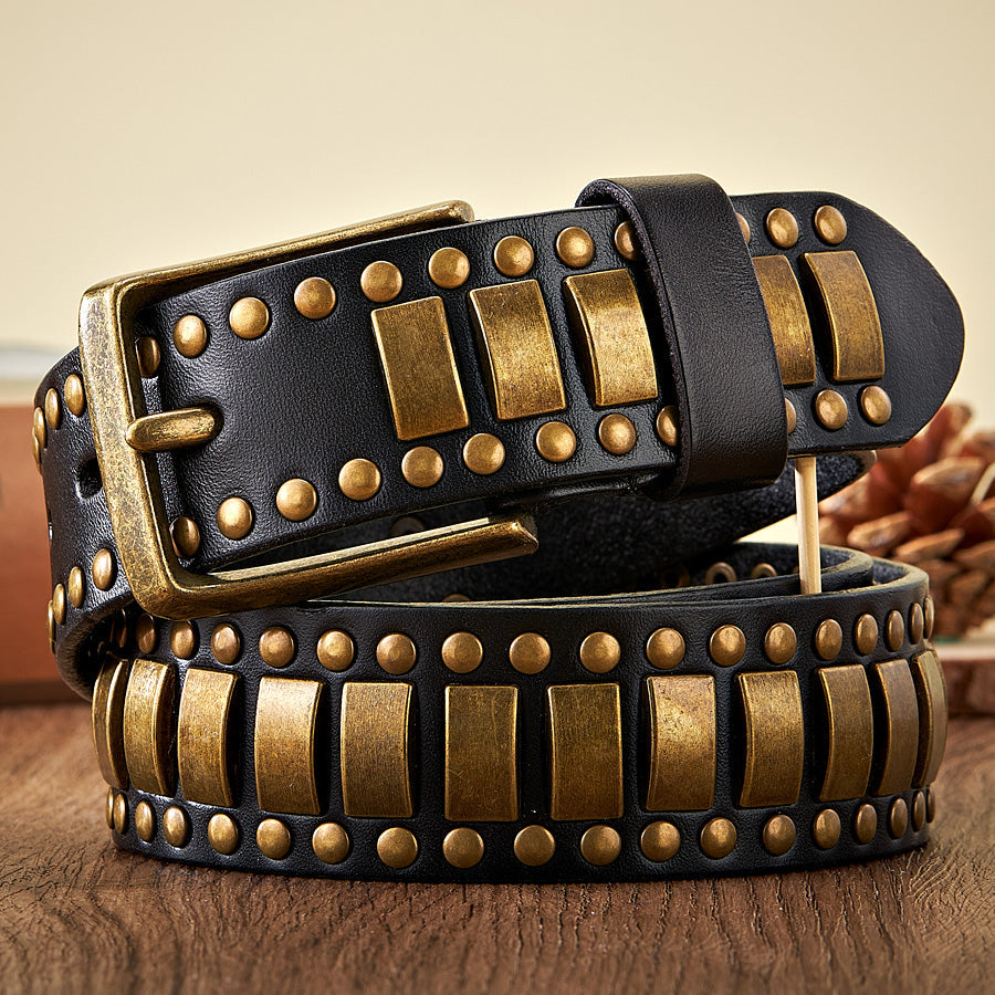 Crimson Bullion Leather Waistband