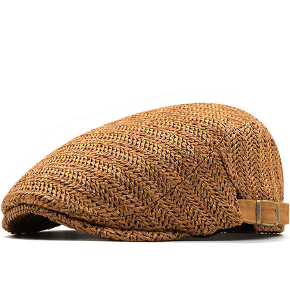 Raffia Flat Cap