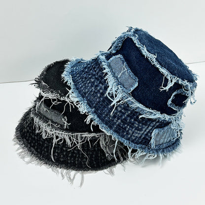 Frayed-Edge Denim Bucket Hat
