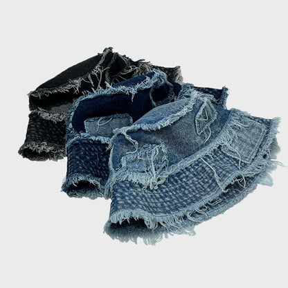 Frayed-Edge Denim Bucket Hat