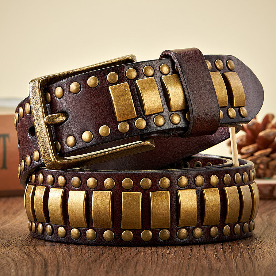 Crimson Bullion Leather Waistband