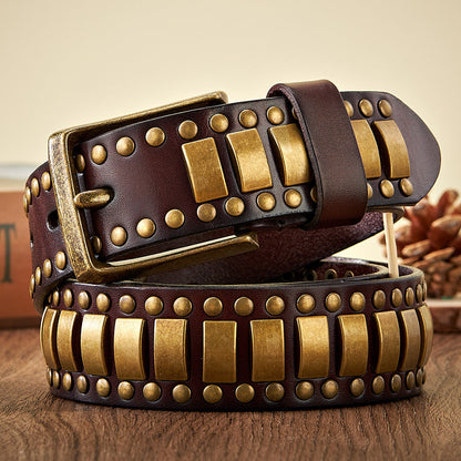 Crimson Bullion Leather Waistband