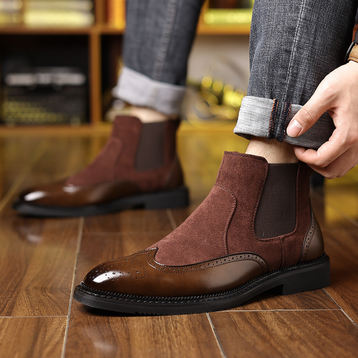 Nightshade Brogue Chelsea Boots