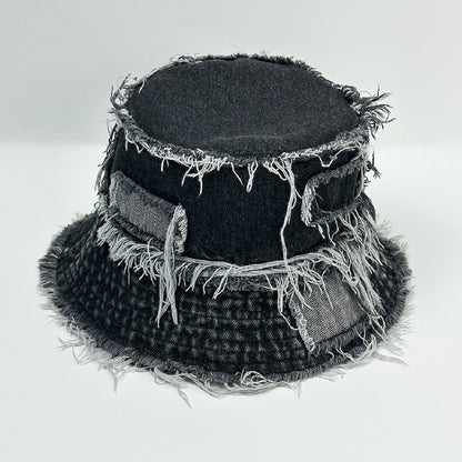Frayed-Edge Denim Bucket Hat