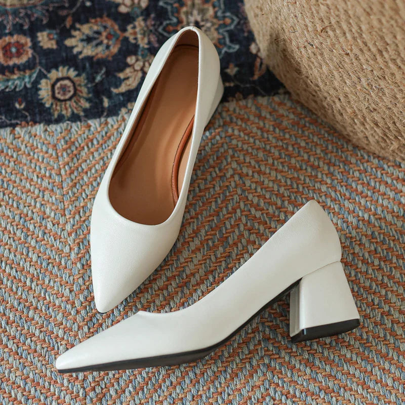 The Signature Square-Heel Pump in Premium Calfskin