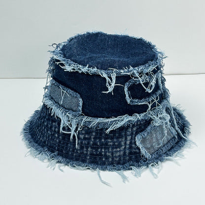 Frayed-Edge Denim Bucket Hat