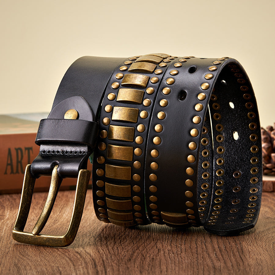 Crimson Bullion Leather Waistband