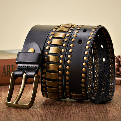 Crimson Bullion Leather Waistband
