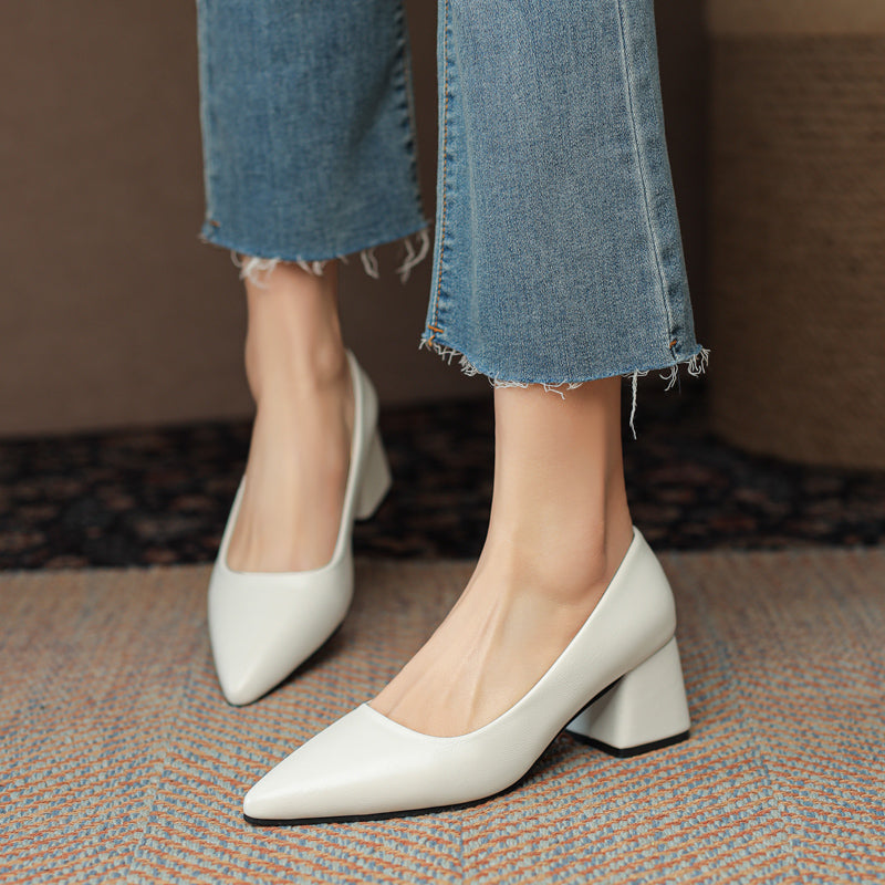 The Signature Square-Heel Pump in Premium Calfskin