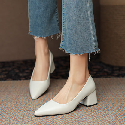 The Signature Square-Heel Pump in Premium Calfskin