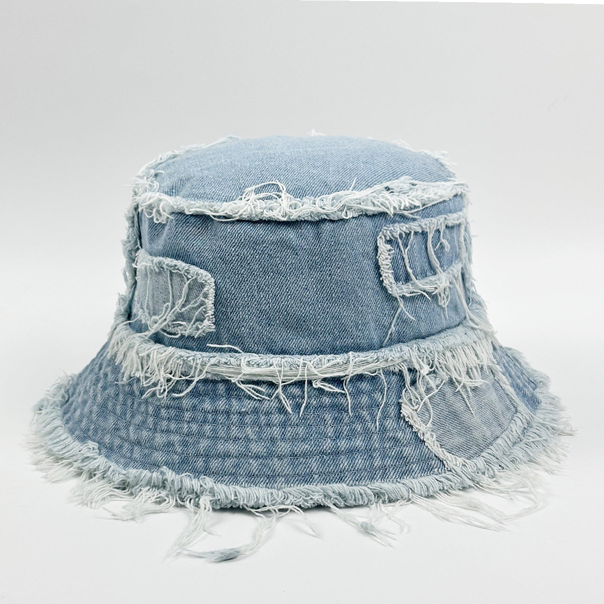 Frayed-Edge Denim Bucket Hat