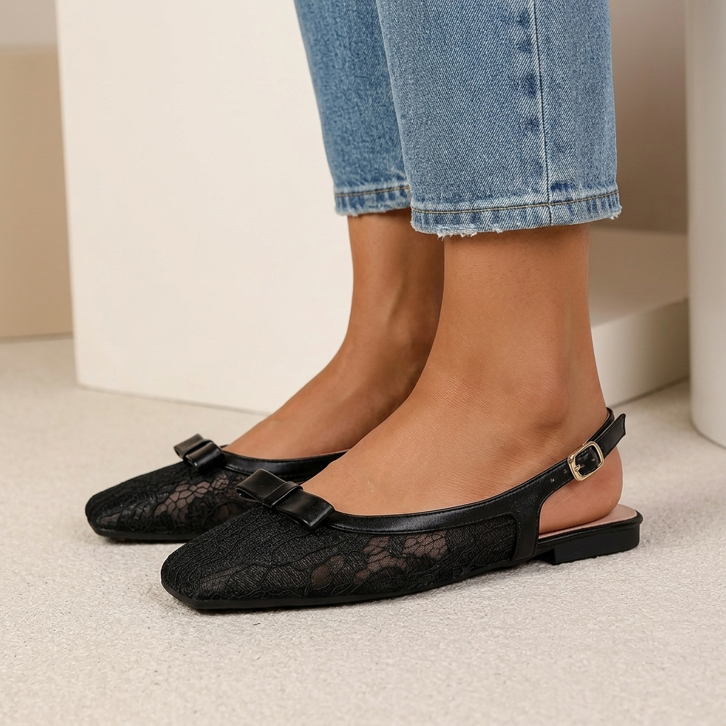 Marabelle Lace Slingback Flats