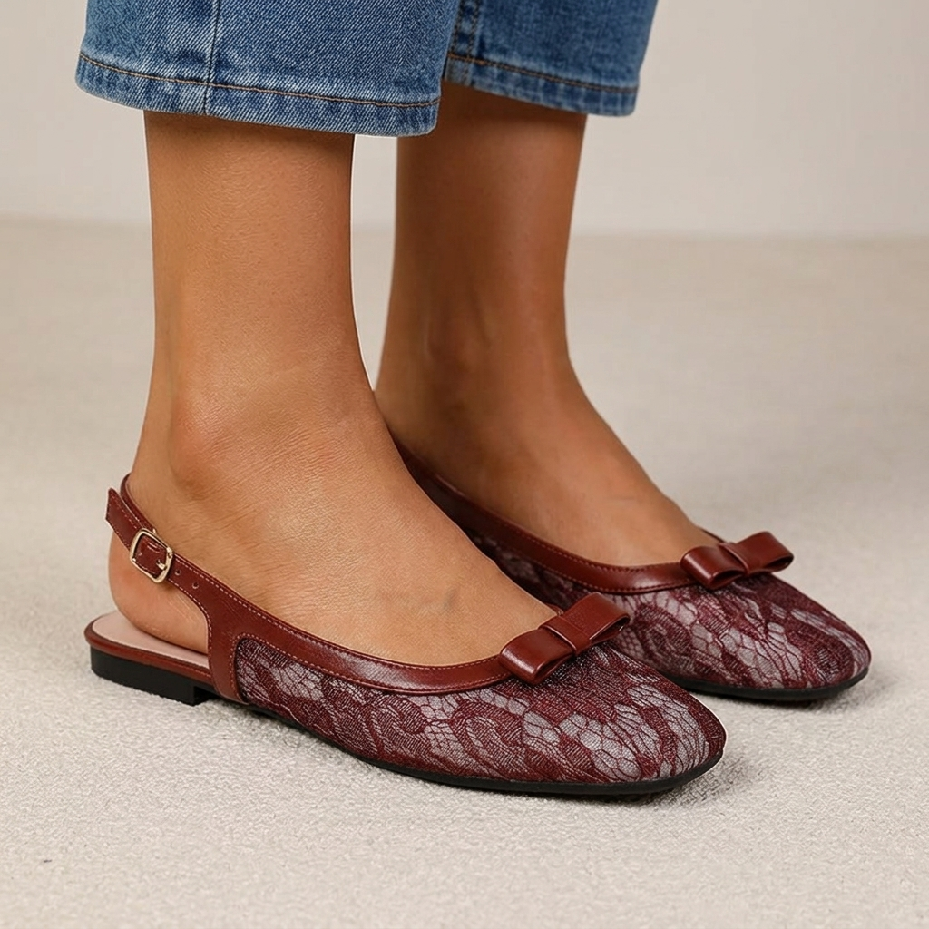 Marabelle Lace Slingback Flats