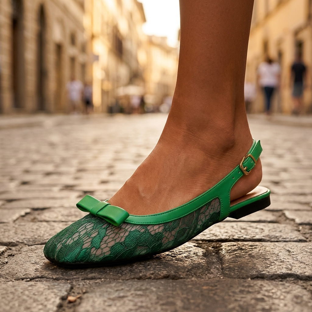 Marabelle Lace Slingback Flats