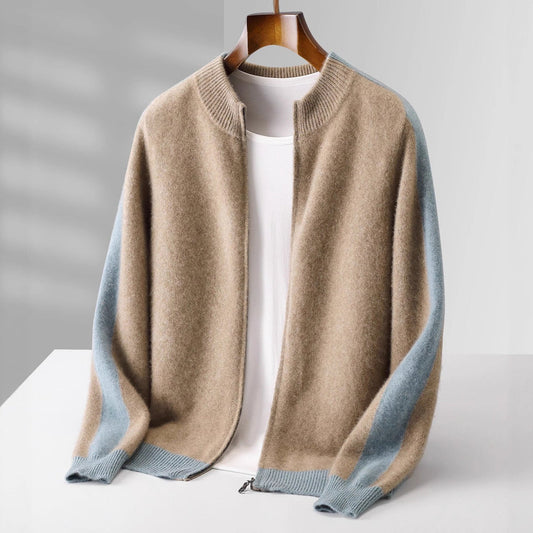 Wynter Striped-Sleeve Cashmere Jacket