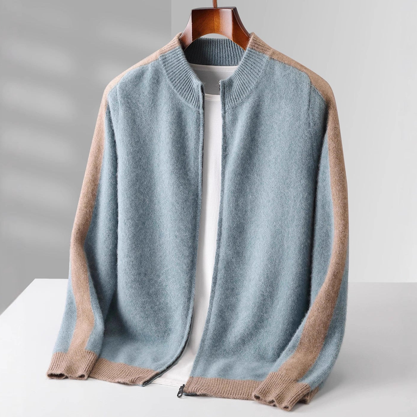 Wynter Striped-Sleeve Cashmere Jacket