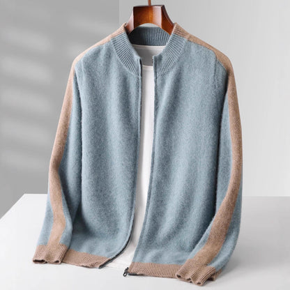 Wynter Striped-Sleeve Cashmere Jacket
