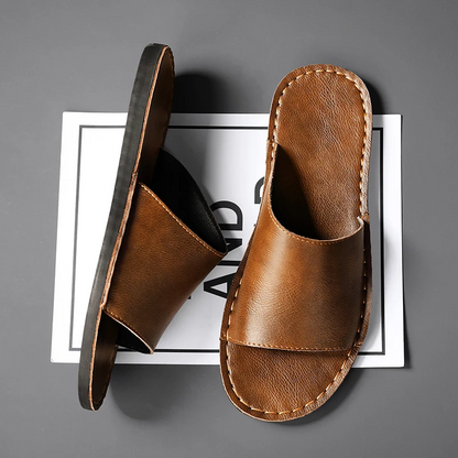 Toscana Single-Strap Genuine Leather Slide