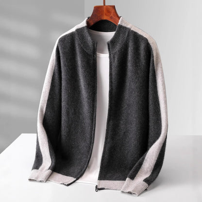 Wynter Striped-Sleeve Cashmere Jacket