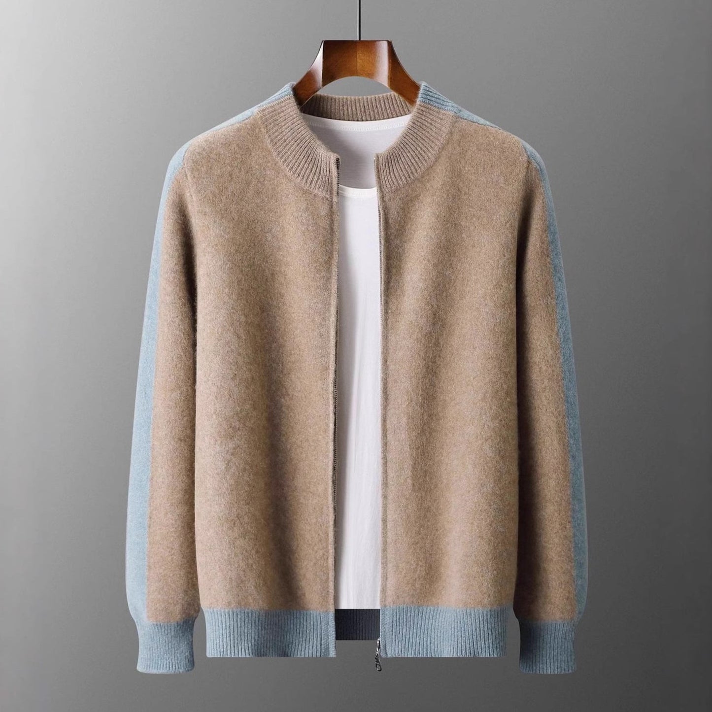 Wynter Striped-Sleeve Cashmere Jacket