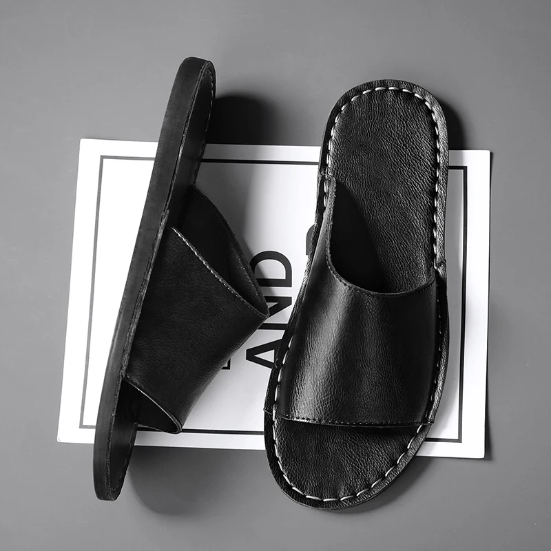 Toscana Single-Strap Genuine Leather Slide