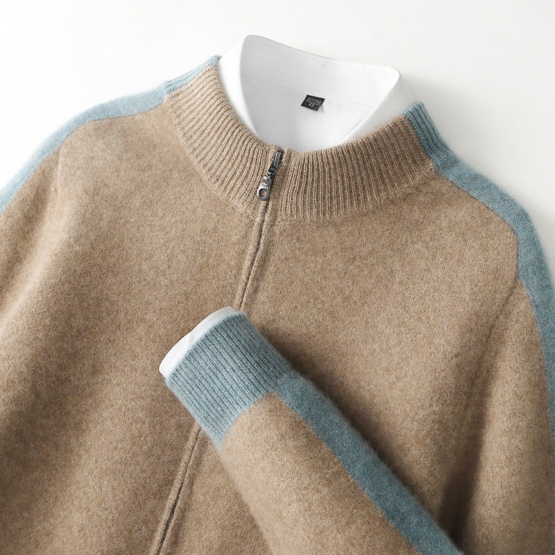 Wynter Striped-Sleeve Cashmere Jacket