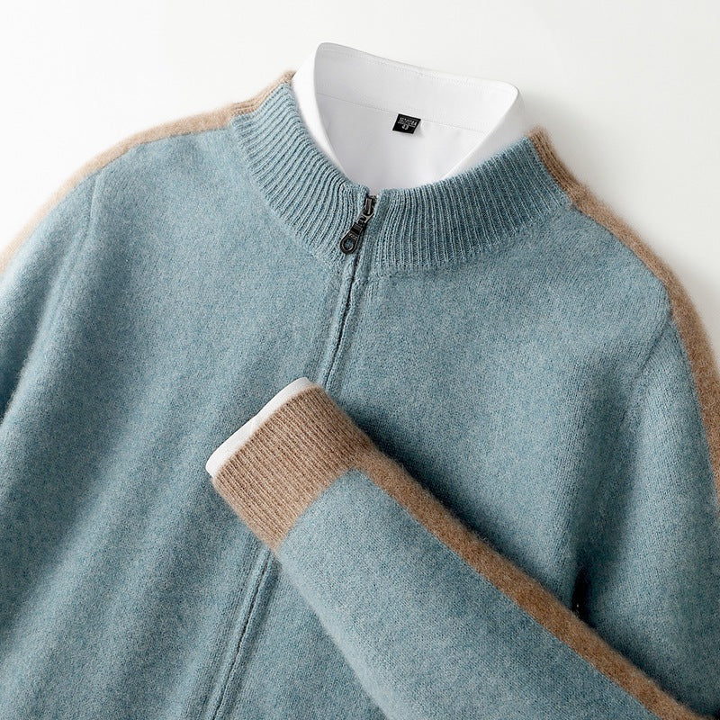 Wynter Striped-Sleeve Cashmere Jacket