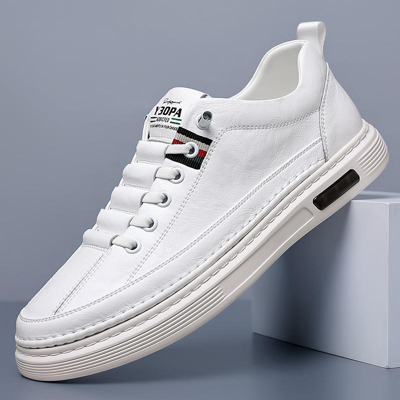 Tumbled Leather Stripe-Tab Sneakers